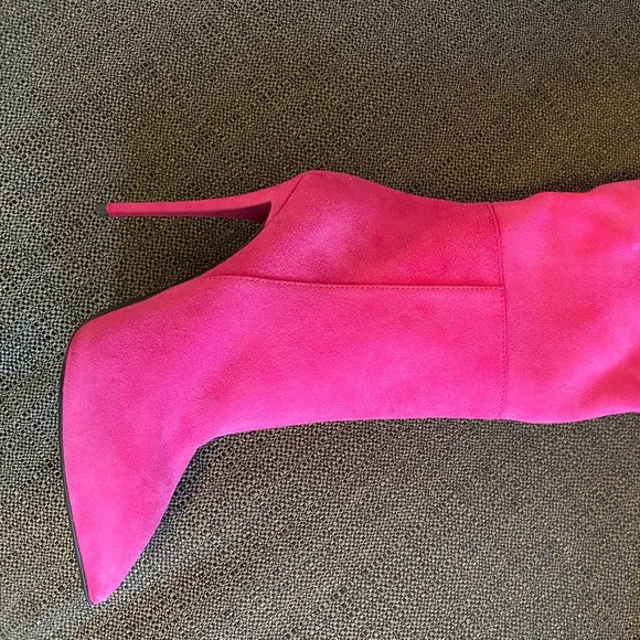 Giuseppe Zanotti Size 36 80s Inspired Pink Suede Stiletto Slouch/Fold Over Boot - Picture 5 of 16